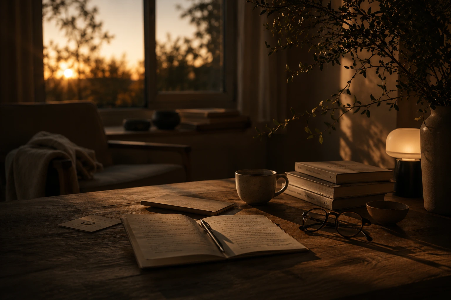 Calm, contemplative moment reflecting mental wellness