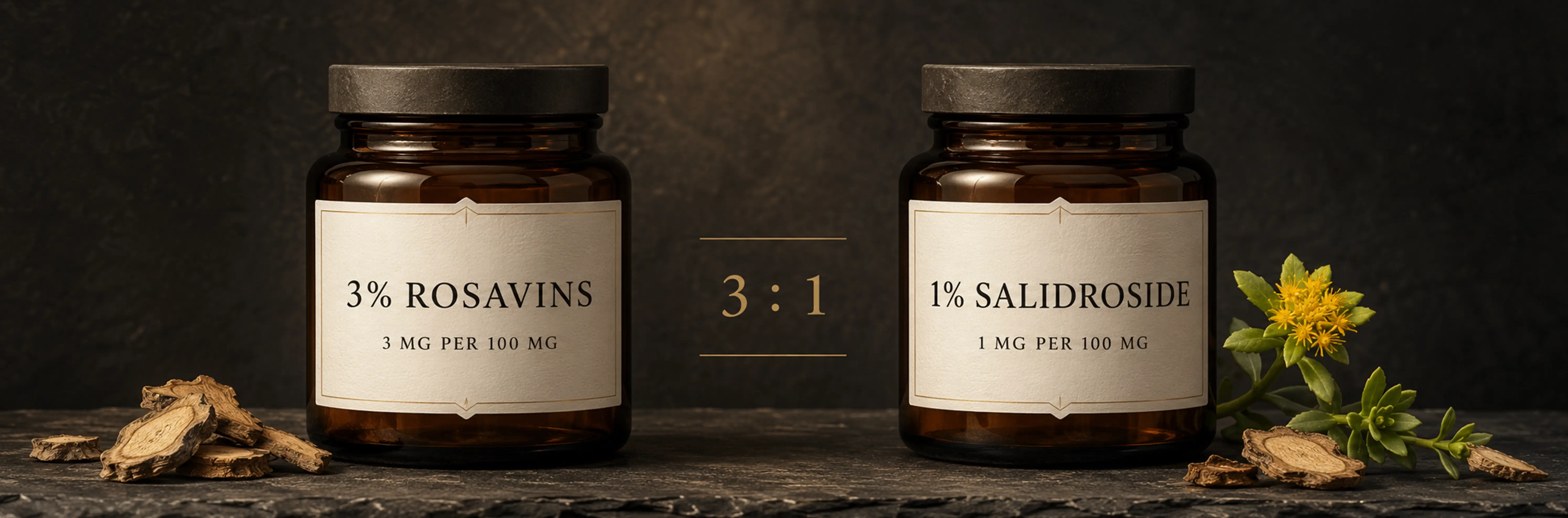 Comparison of rosavin and salidroside standardization on Rhodiola supplement labels